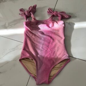 Sparkly Pink Kids Swim One Piece